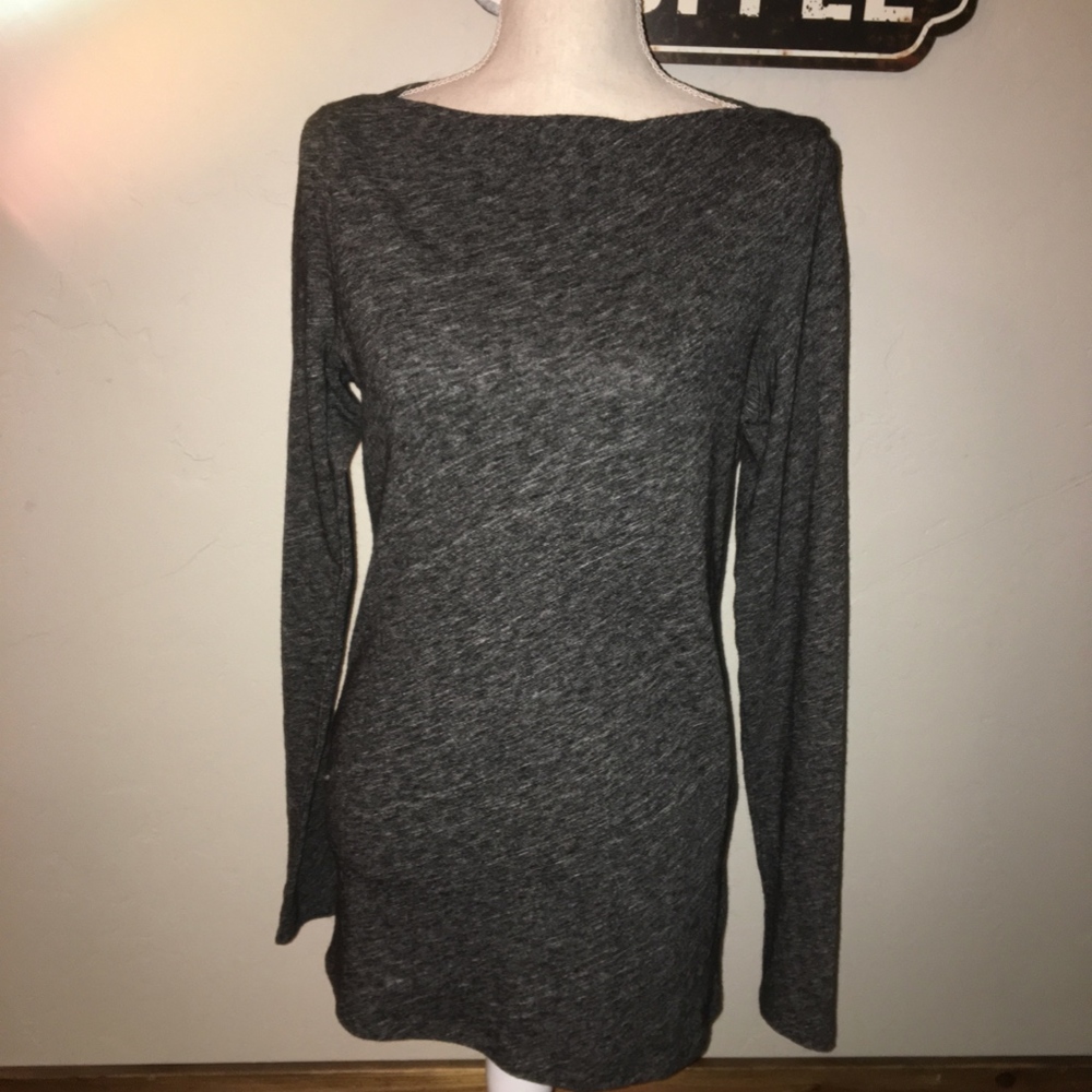 Eileen Fisher Charcoal Bateau Neck Sweater Dress
